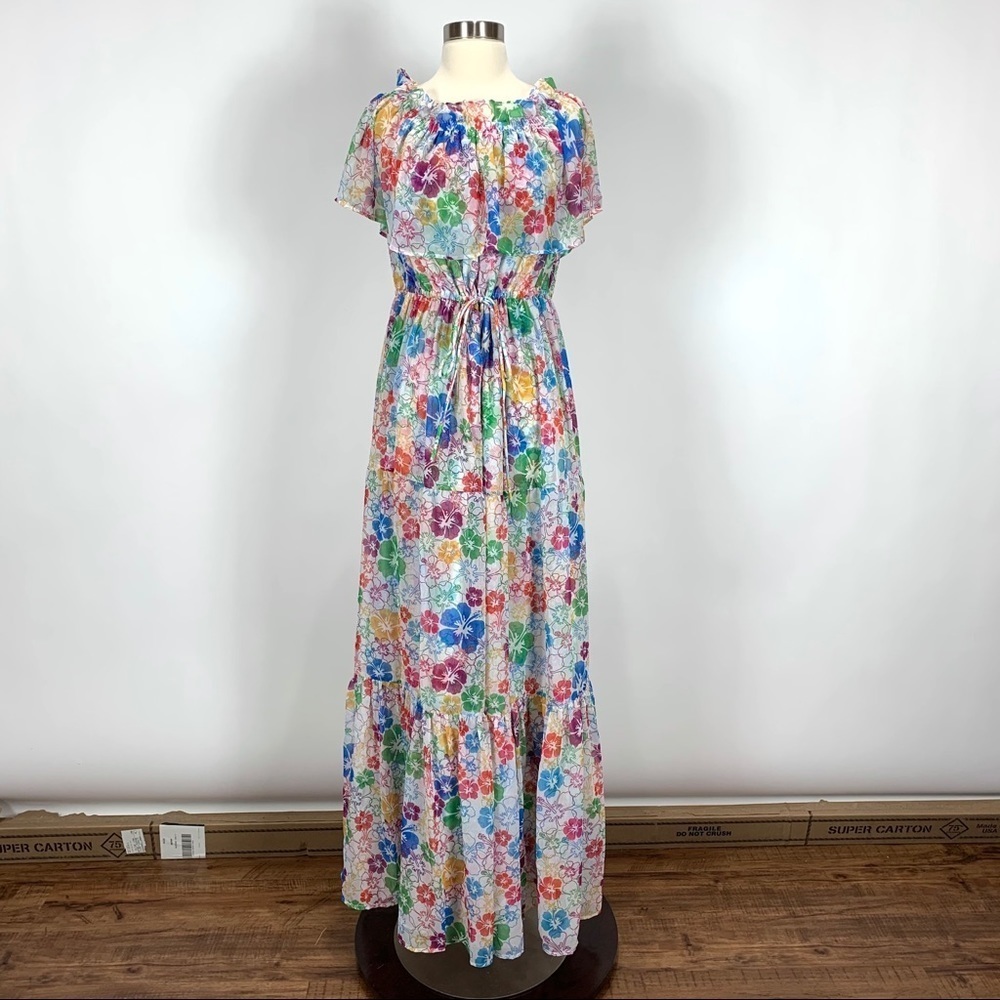 All Things Mochi Kona Polynesian Maxi Dress Hibiscus Floral Tropical — image 4 of 8